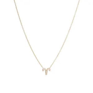 14k Midi Bitty Pavé Diamond Zodiac Necklace