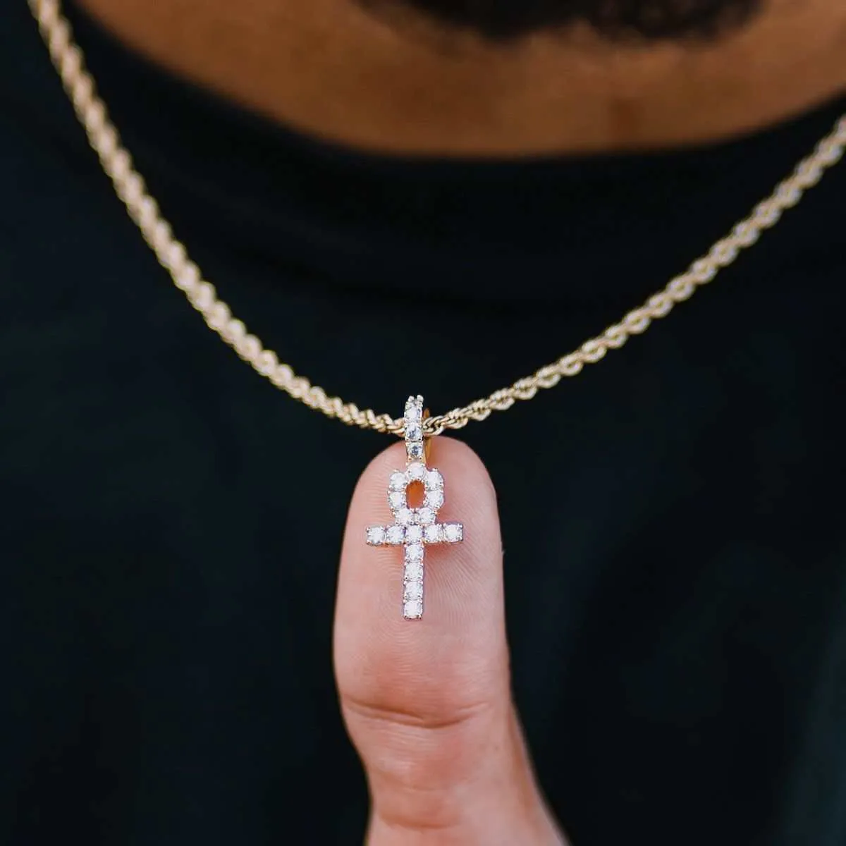 18k Vermeil Micro Ankh Cross