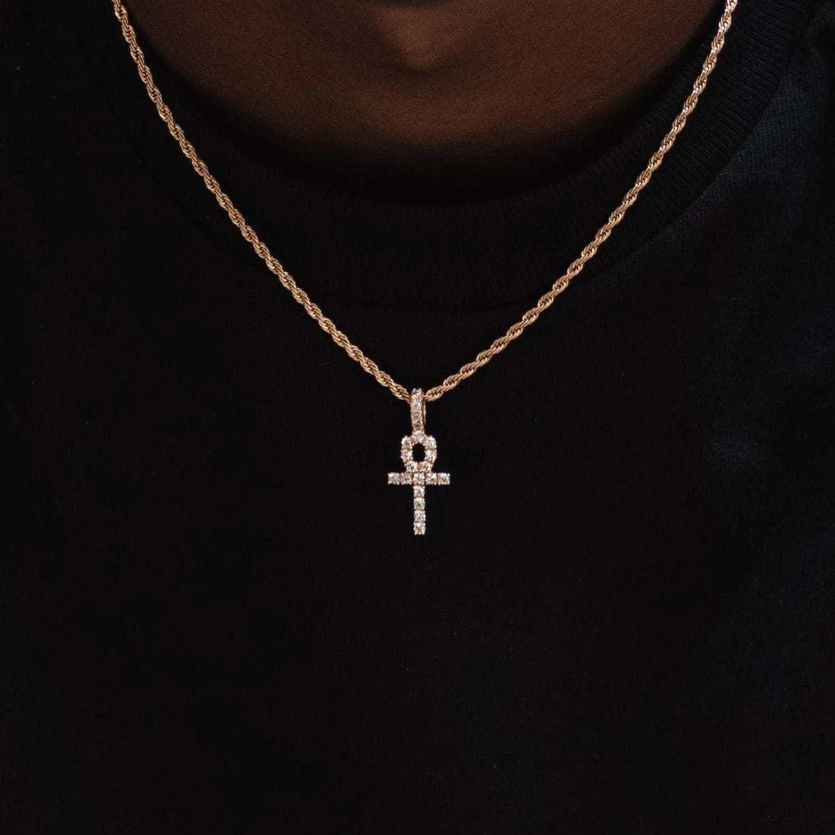 18k Vermeil Micro Ankh Cross