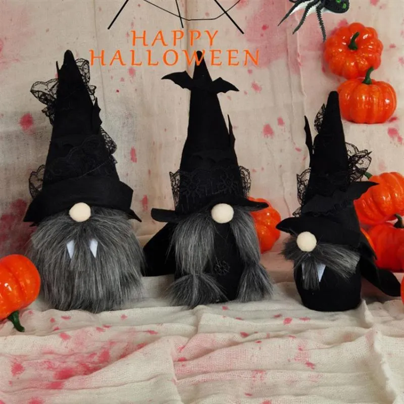 3 Pcs/Set Halloween Gnome Dolls Faceless Doll Decor for Fireplace Window Halloween Holiday Gift for Fireplace Window Shelf