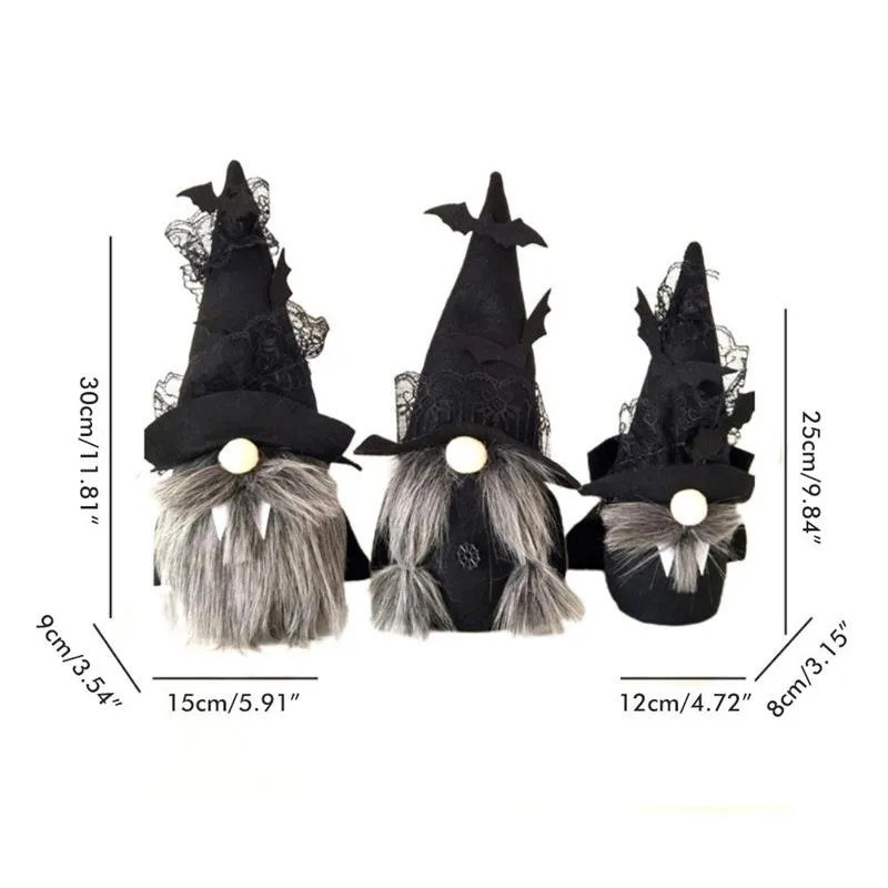 3 Pcs/Set Halloween Gnome Dolls Faceless Doll Decor for Fireplace Window Halloween Holiday Gift for Fireplace Window Shelf