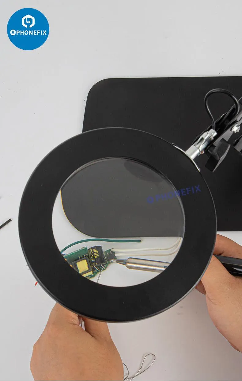 30X LED Lights Magnifying Glass Illuminated Magnifier Lamp