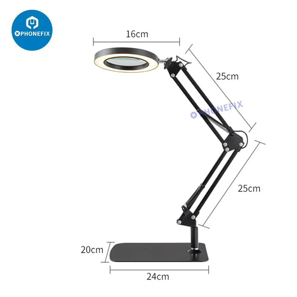 30X LED Lights Magnifying Glass Illuminated Magnifier Lamp