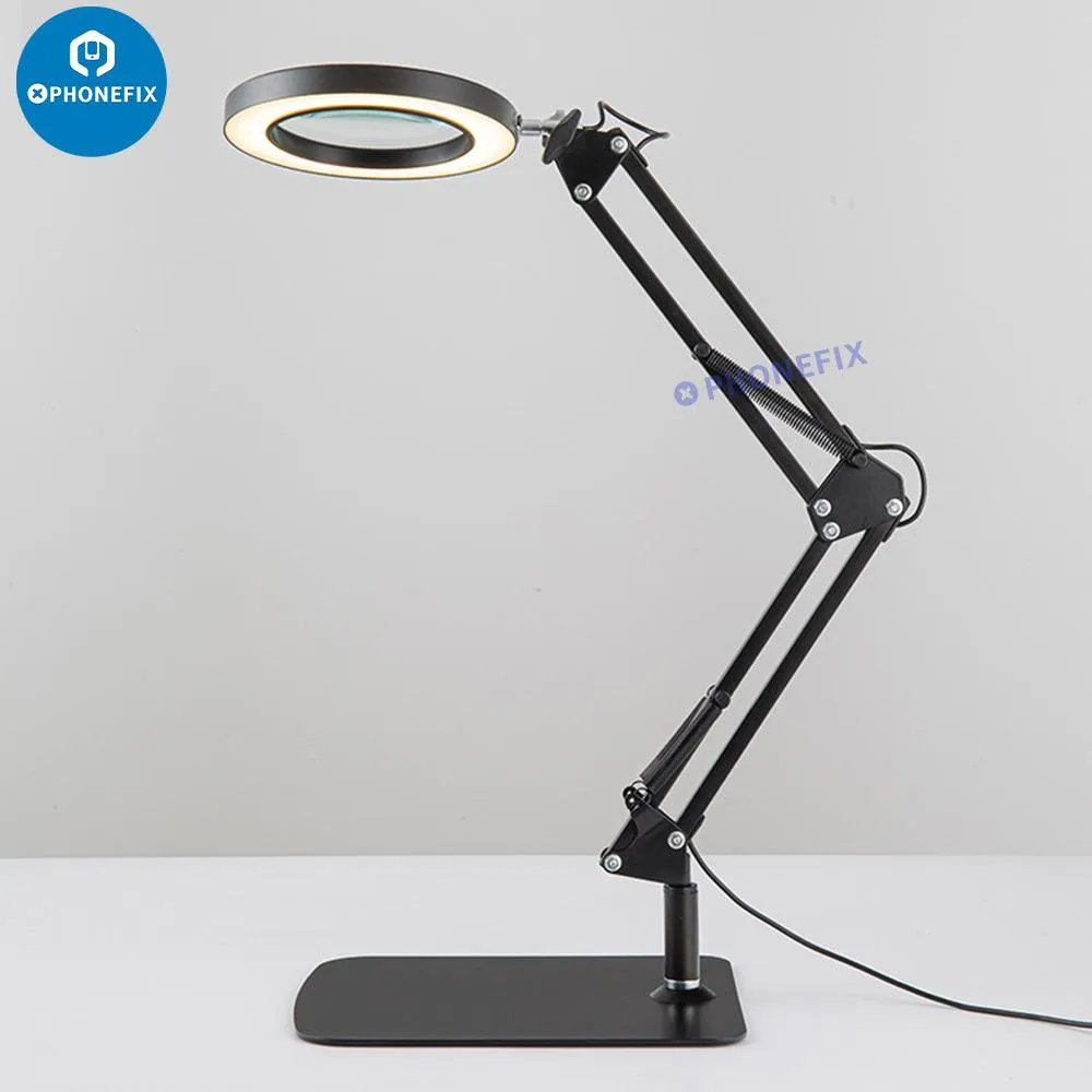 30X LED Lights Magnifying Glass Illuminated Magnifier Lamp