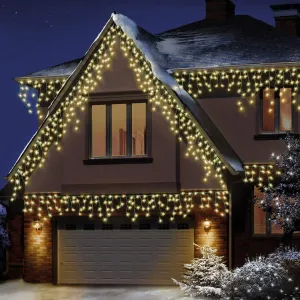 480 Warm White LED Snowing Icicle Lights