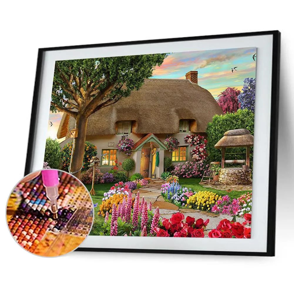 5D Full Square Drill Diamond Painting DIY Hut Rhinestone Picture for Xmas