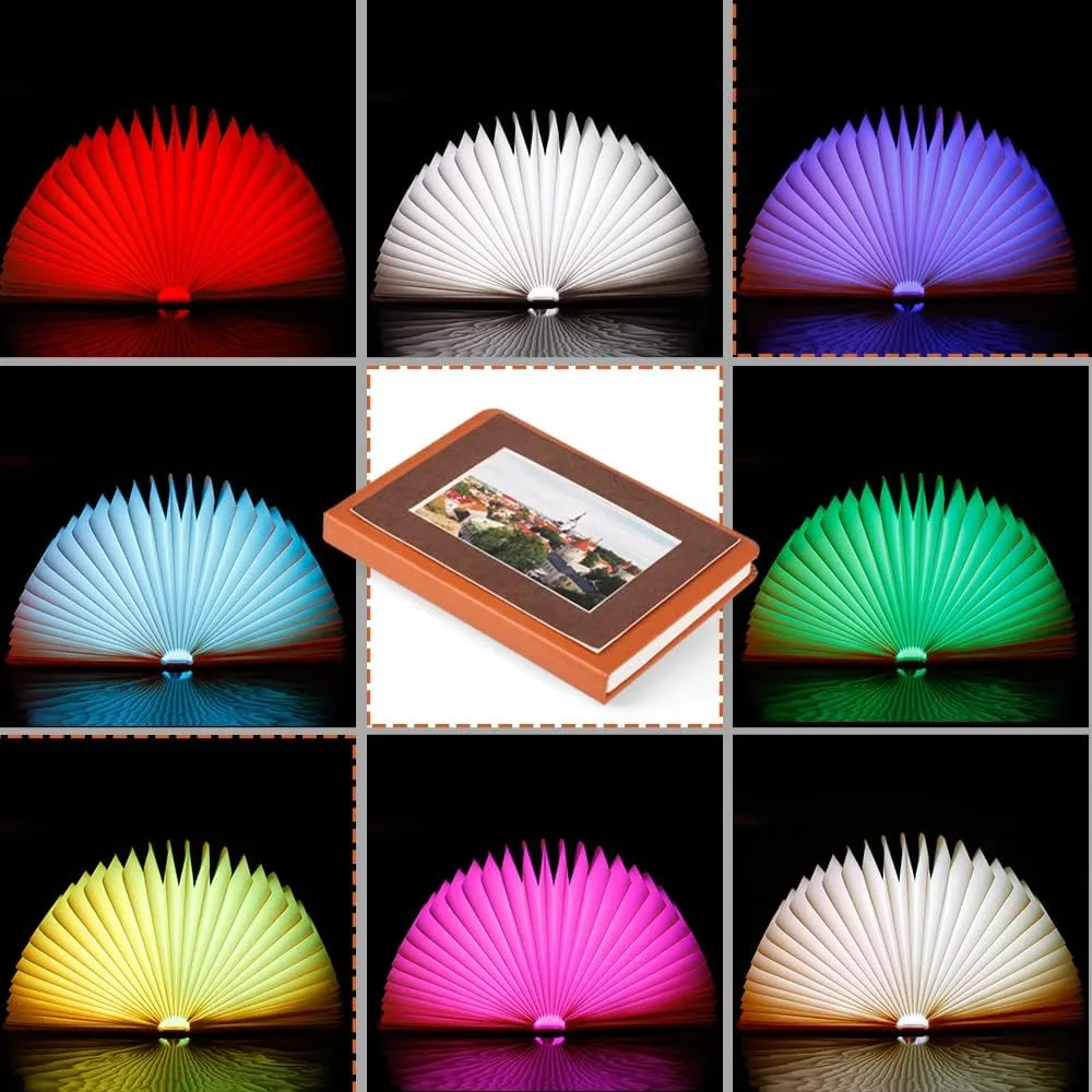 8 Colours 360° Folding Book Lamp - Palm Size