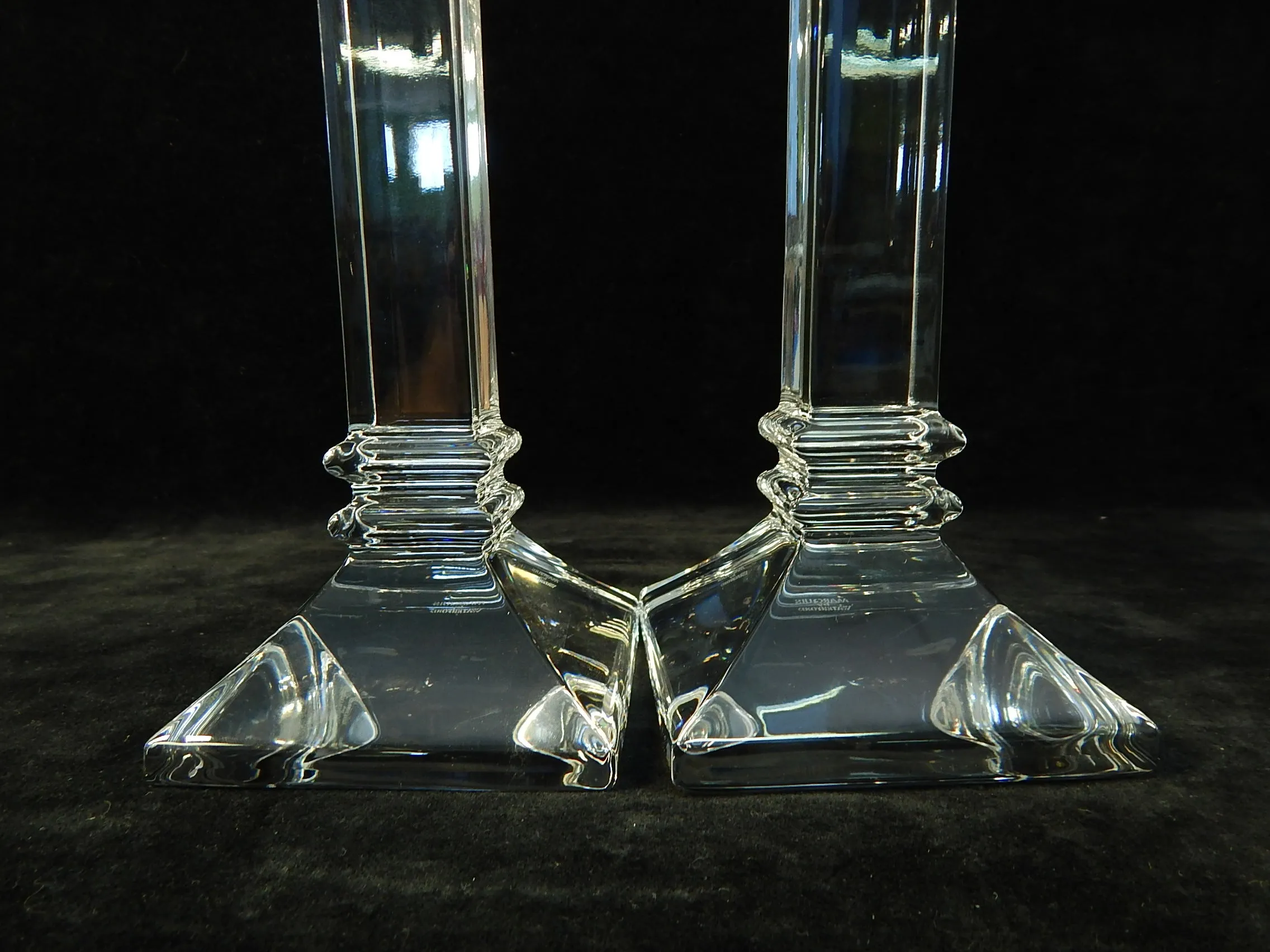 8" Waterford Crystal Treviso Candlesticks - Set of 2