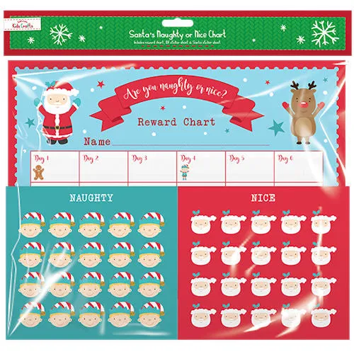 A3 Santa Reward Chart - Festive Holiday Behaviour Tracker Children's Christmas Countdown