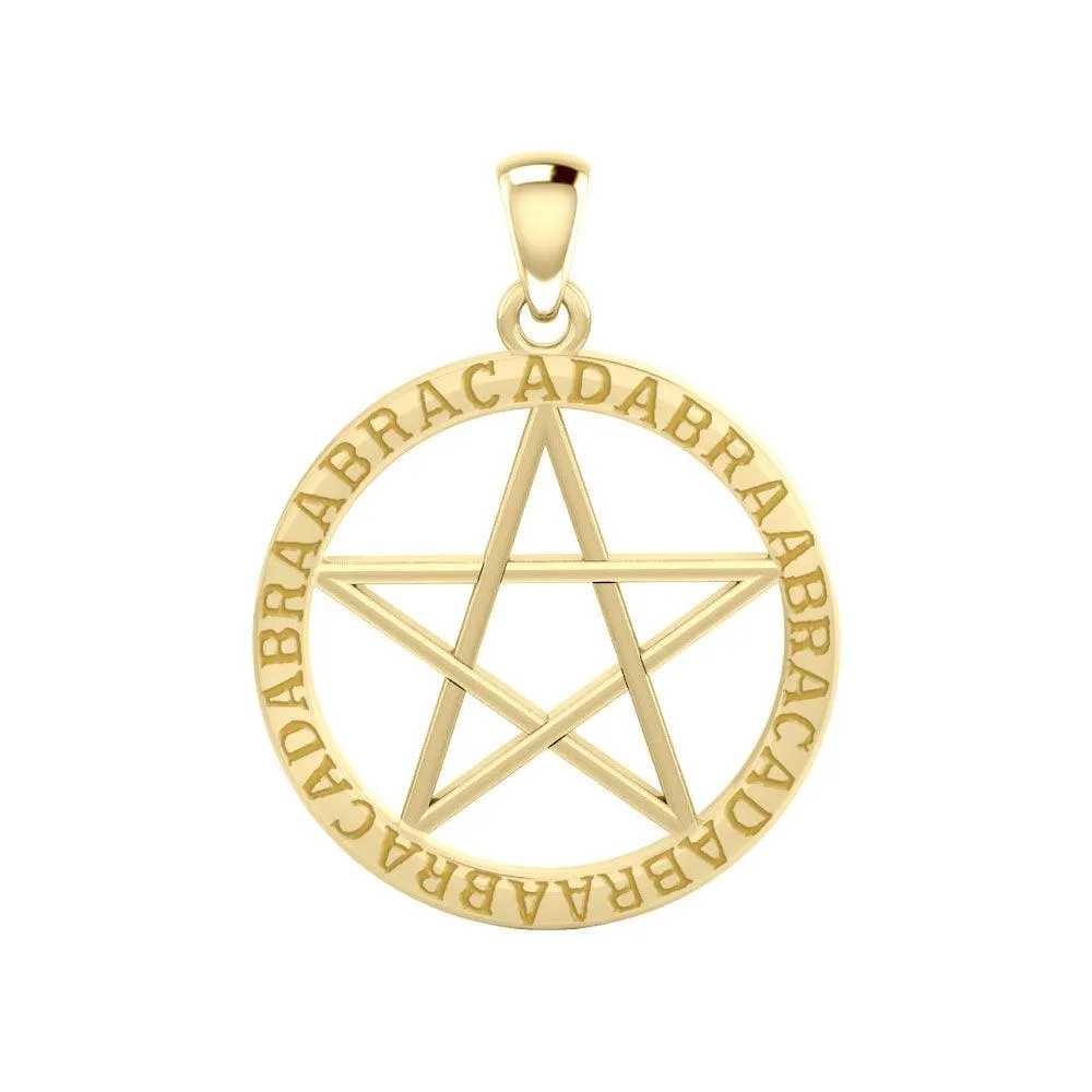 ABRACADABRAABRACADABRAABRACADABRA Pentacle Solid Gold Pendants GPD4550