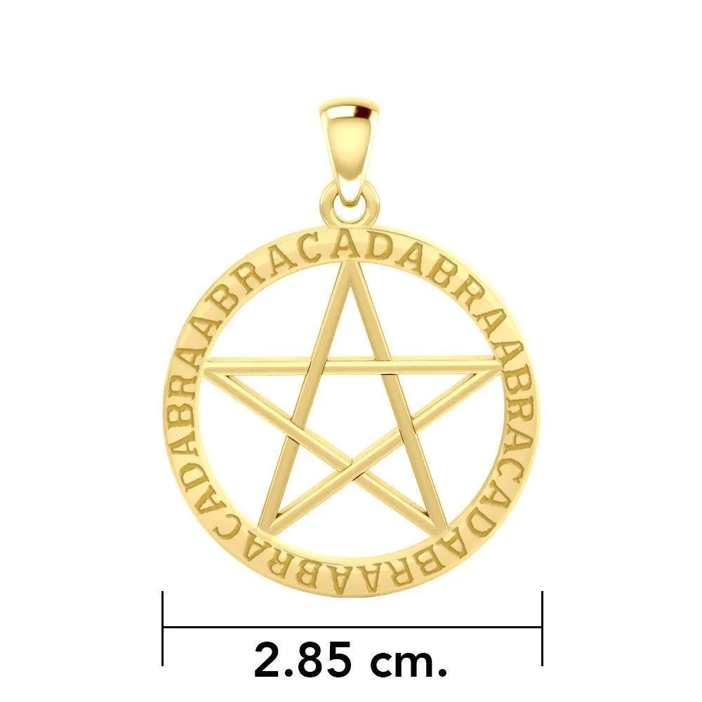 ABRACADABRAABRACADABRAABRACADABRA Pentacle Solid Gold Pendants GPD4550