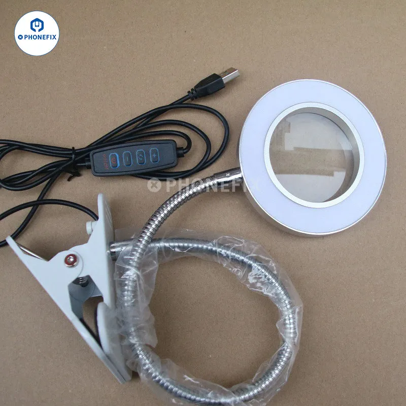 Adjustable 48 LED Eye Protection Desk Lamp Portable Clip Ring Light