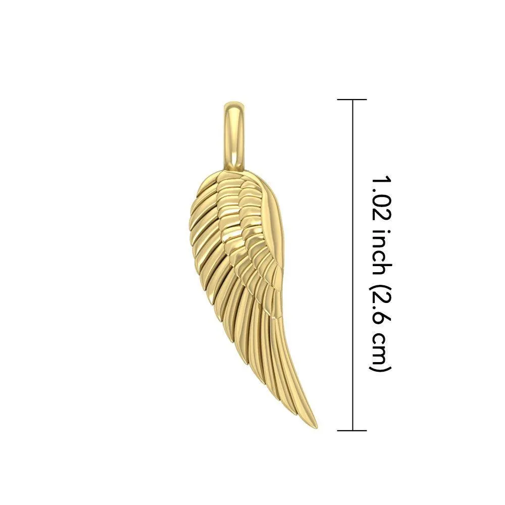 Angel Wing 14K Solid Gold Pendant GPD3646