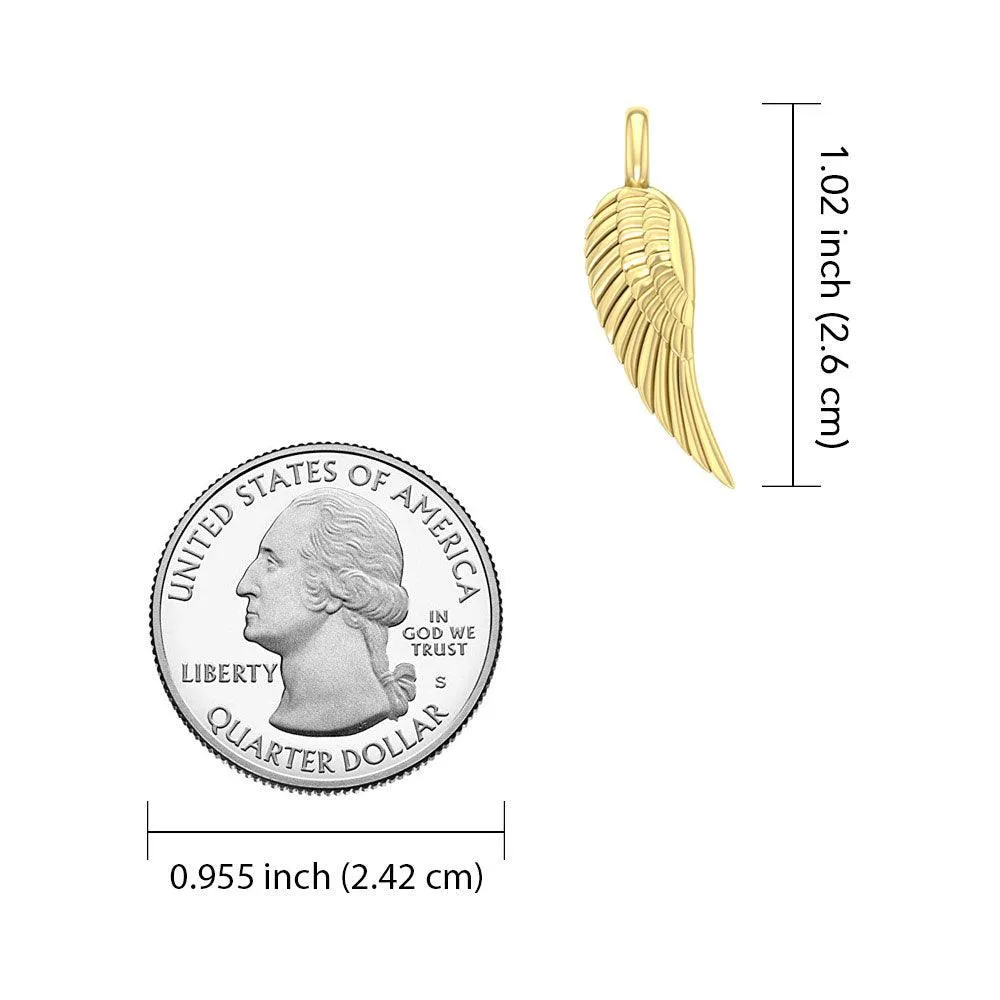 Angel Wing 14K Solid Gold Pendant GPD3646