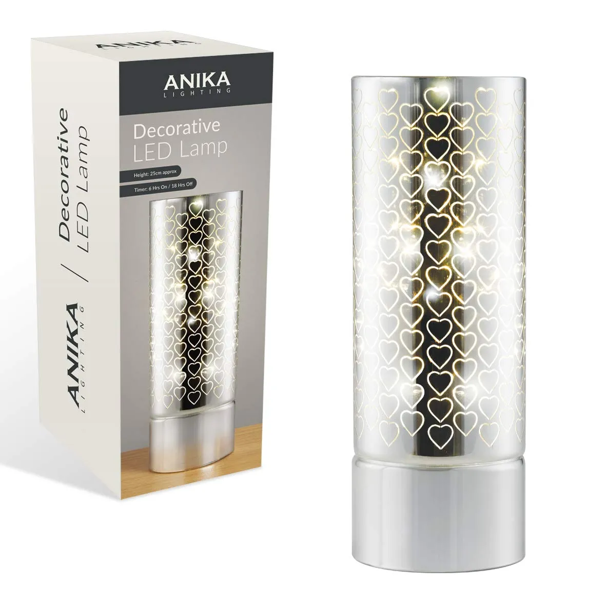 Anika LED Tube Lamp | Stylish Design | Timer Function | Warm White LED (Heart)