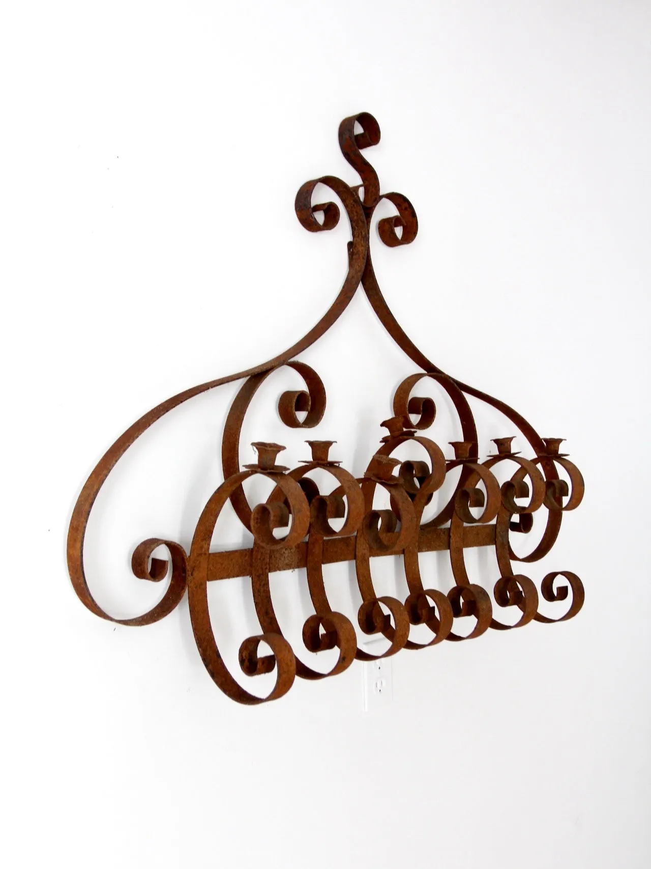 antique wrought iron wall candle holder