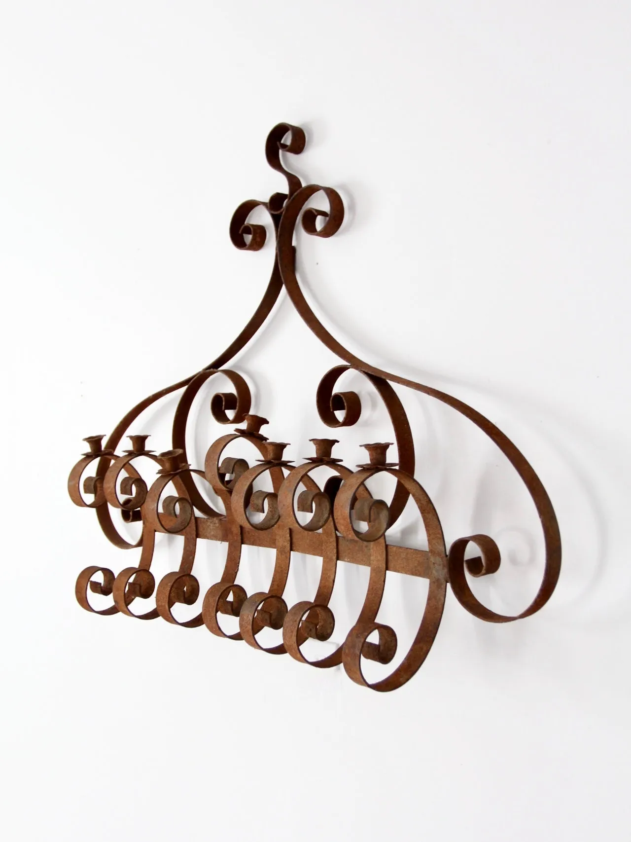 antique wrought iron wall candle holder