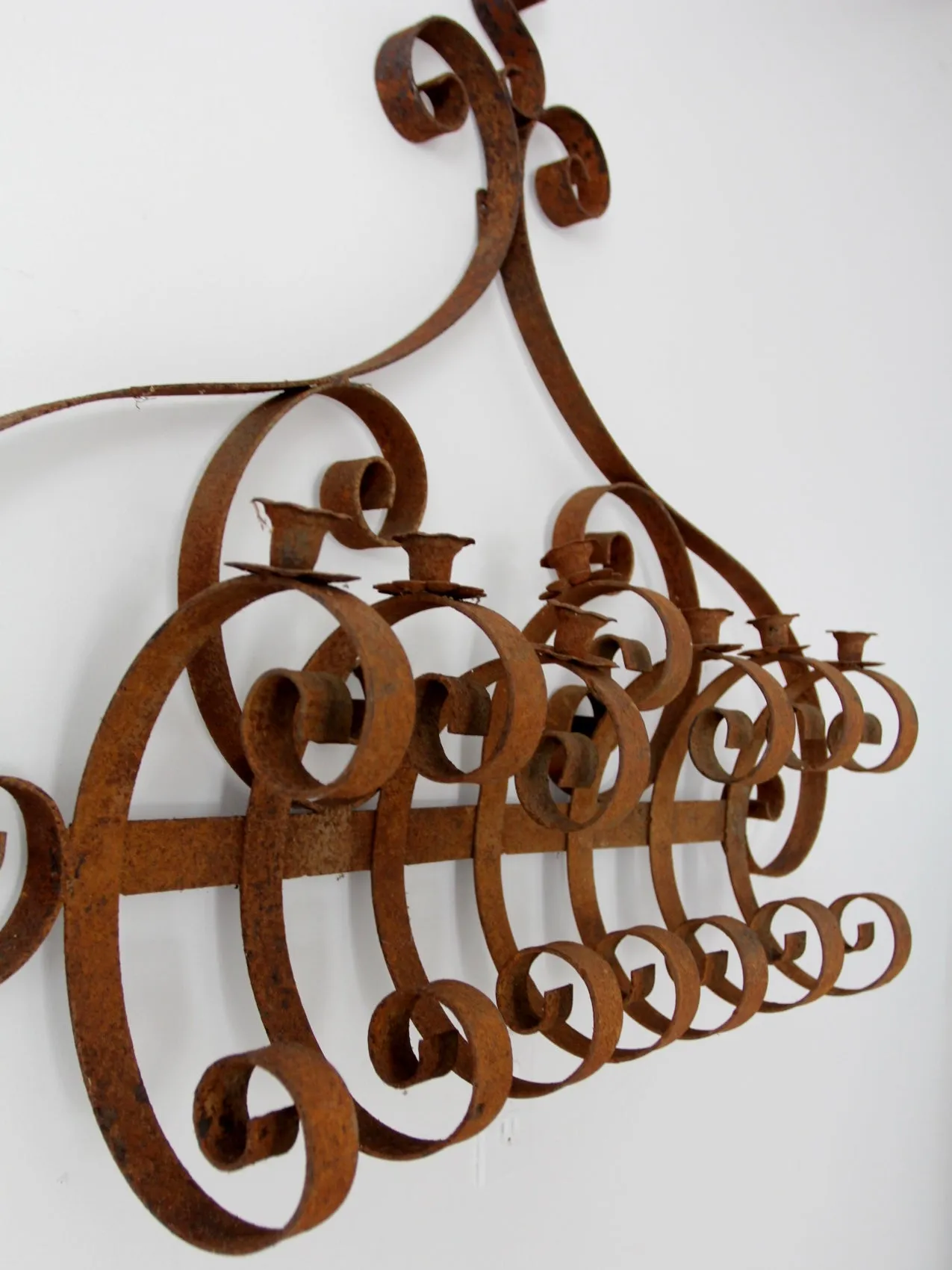 antique wrought iron wall candle holder