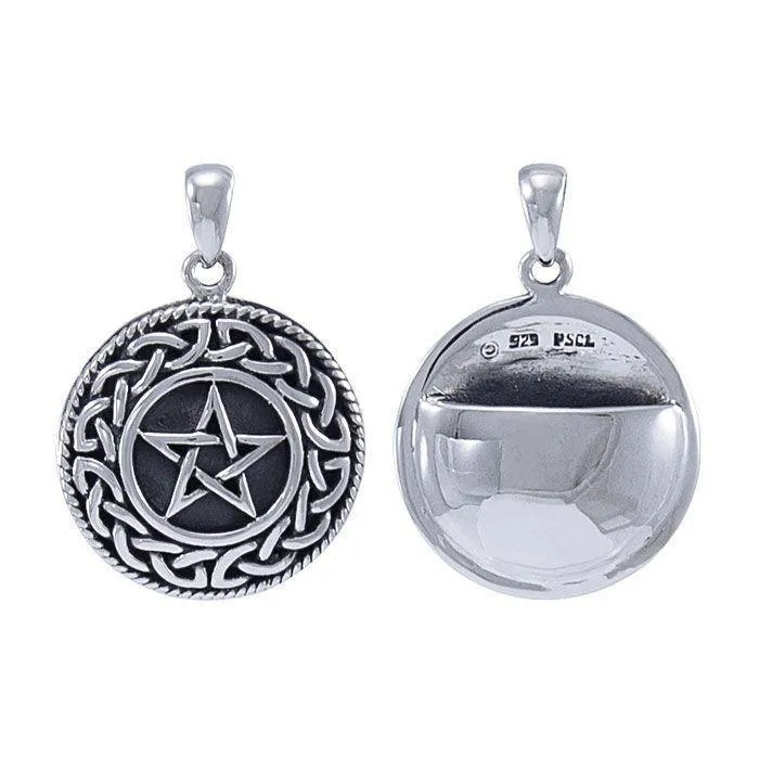 Aromatherapy Solid Pentagram Pomander Sterling Silver Pendant TP1104