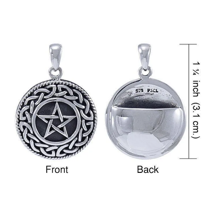 Aromatherapy Solid Pentagram Pomander Sterling Silver Pendant TP1104