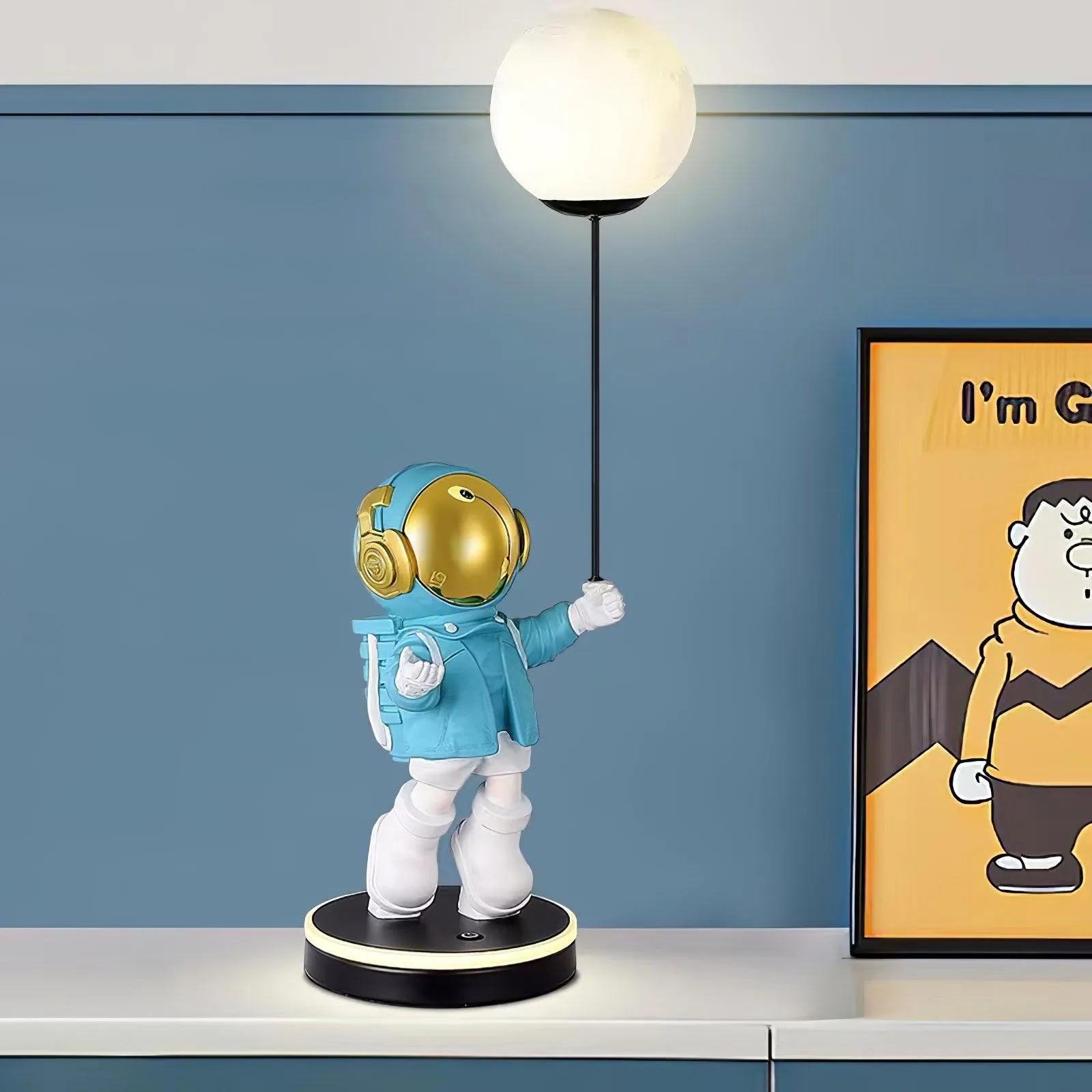 Astronaut and Planet Lamp