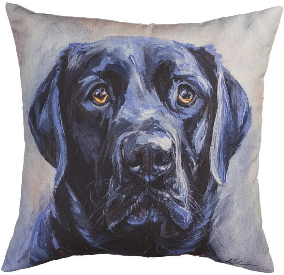 Black Lab Indoor-Outdoor Pillow by Lindsay Kivi©