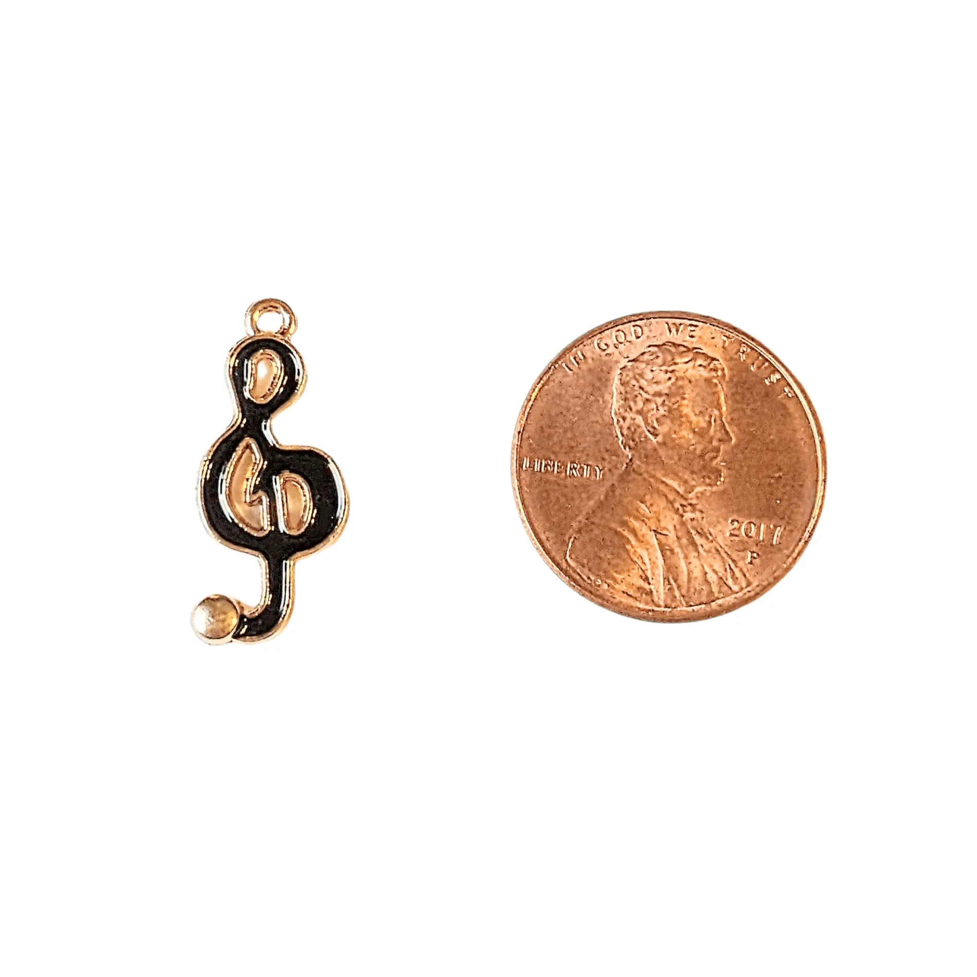 Black Treble Clef Charm