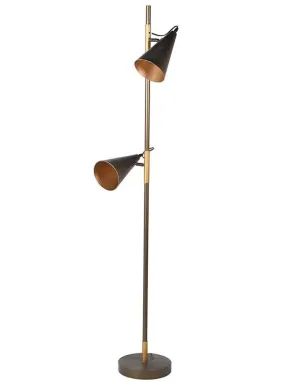 Black Twin Adjustable Floor Lamp-