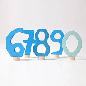 Blue Decorative Numbers 6-9 and 0