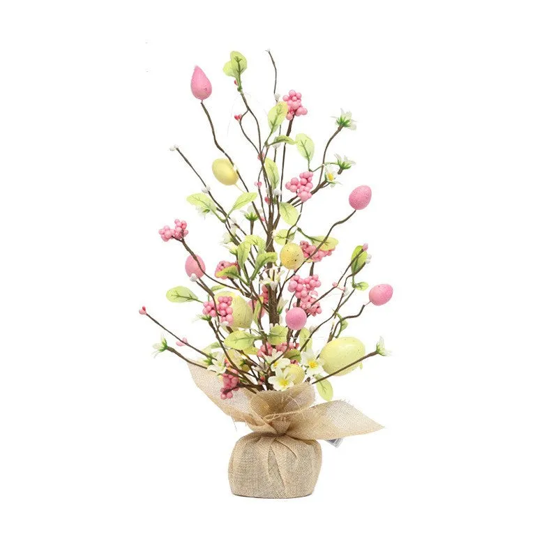 Bulk 17" Easter Decoration Eggs and Berries Tree with Lights Wholesale