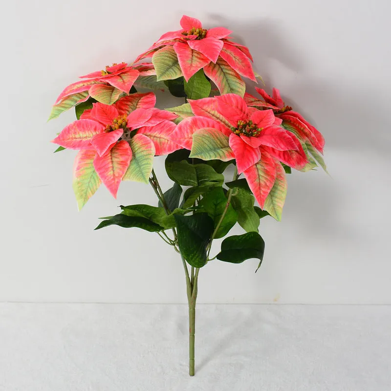 Bulk 20 inches Tall Artificial Silk Poinsettia Bush Bouquet Wholesale