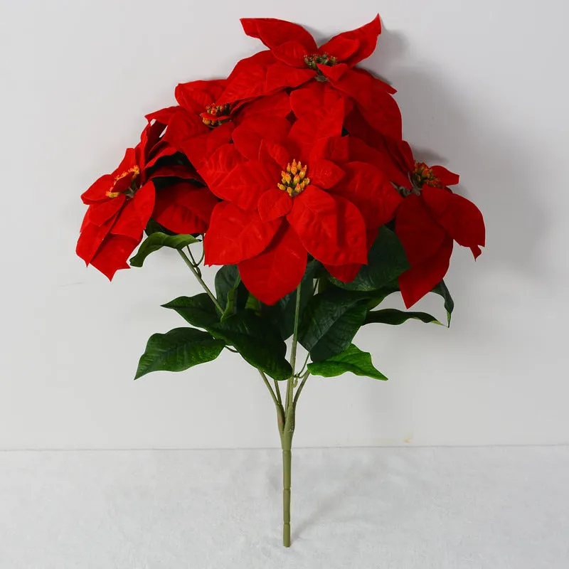 Bulk 20 inches Tall Artificial Silk Poinsettia Bush Bouquet Wholesale