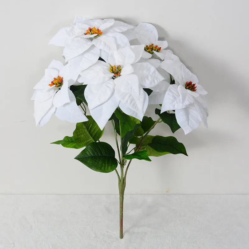 Bulk 20 inches Tall Artificial Silk Poinsettia Bush Bouquet Wholesale