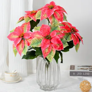 Bulk 20 inches Tall Artificial Silk Poinsettia Bush Bouquet Wholesale