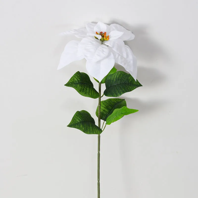 Bulk 26 inches Tall Artificial Silk Poinsettia Stems Christmas Silk Flowers Wholesale