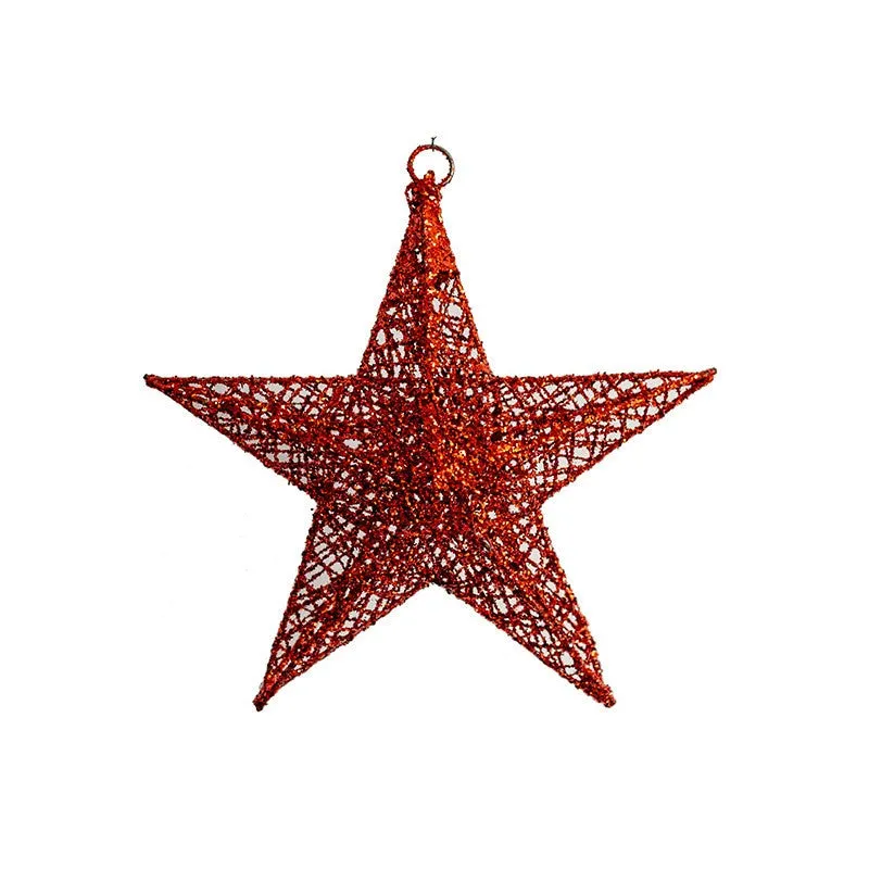 Bulk Glitter Stars Pendant Hanging Ornaments Christmas Tree Decorations for Holiday Party Wholesale