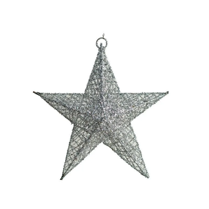 Bulk Glitter Stars Pendant Hanging Ornaments Christmas Tree Decorations for Holiday Party Wholesale