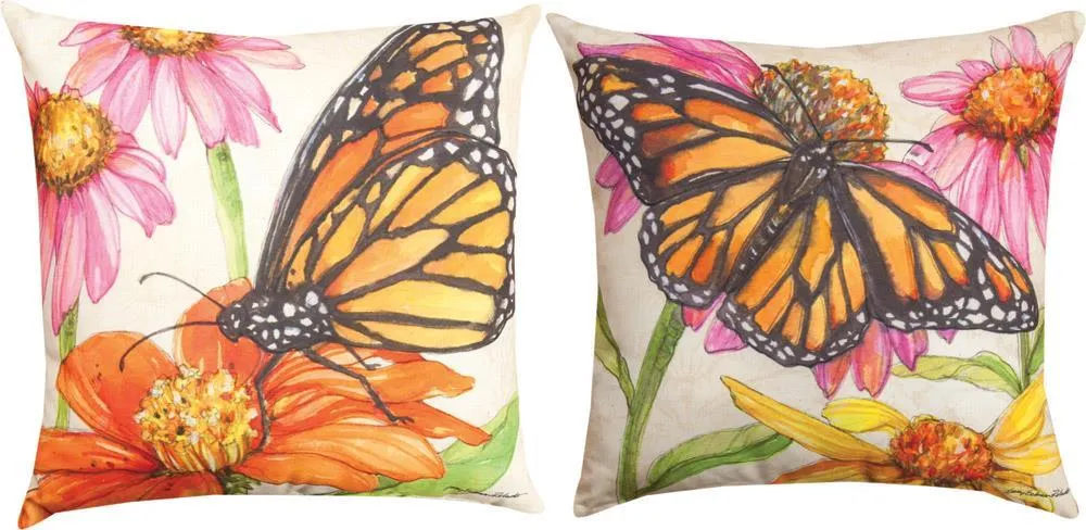 Butterfly Meadow Indoor-Outdoor Reversible Pillow by Sally Eckman©