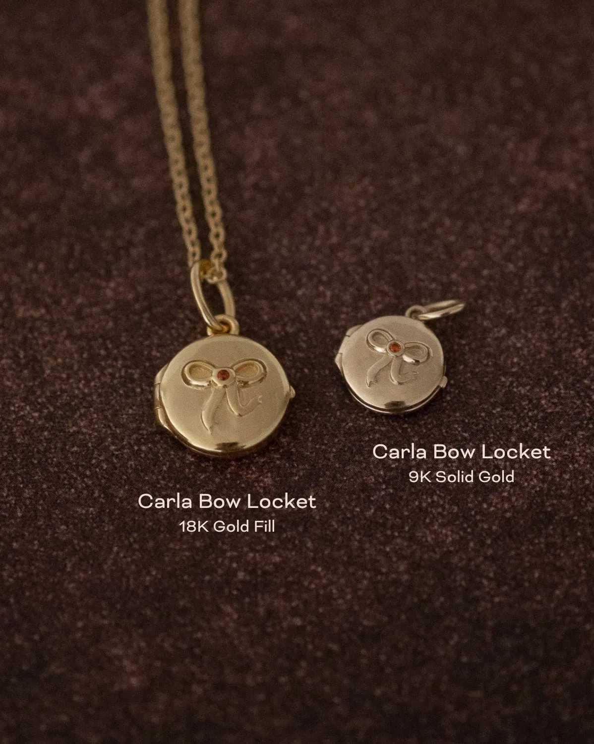 Carla Bow Engravable Locket Necklace