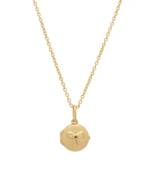 Carla Bow Engravable Locket Necklace