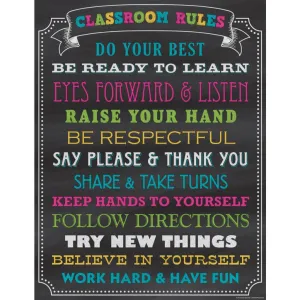 Chalkboard Brights Classroom Rules Chart