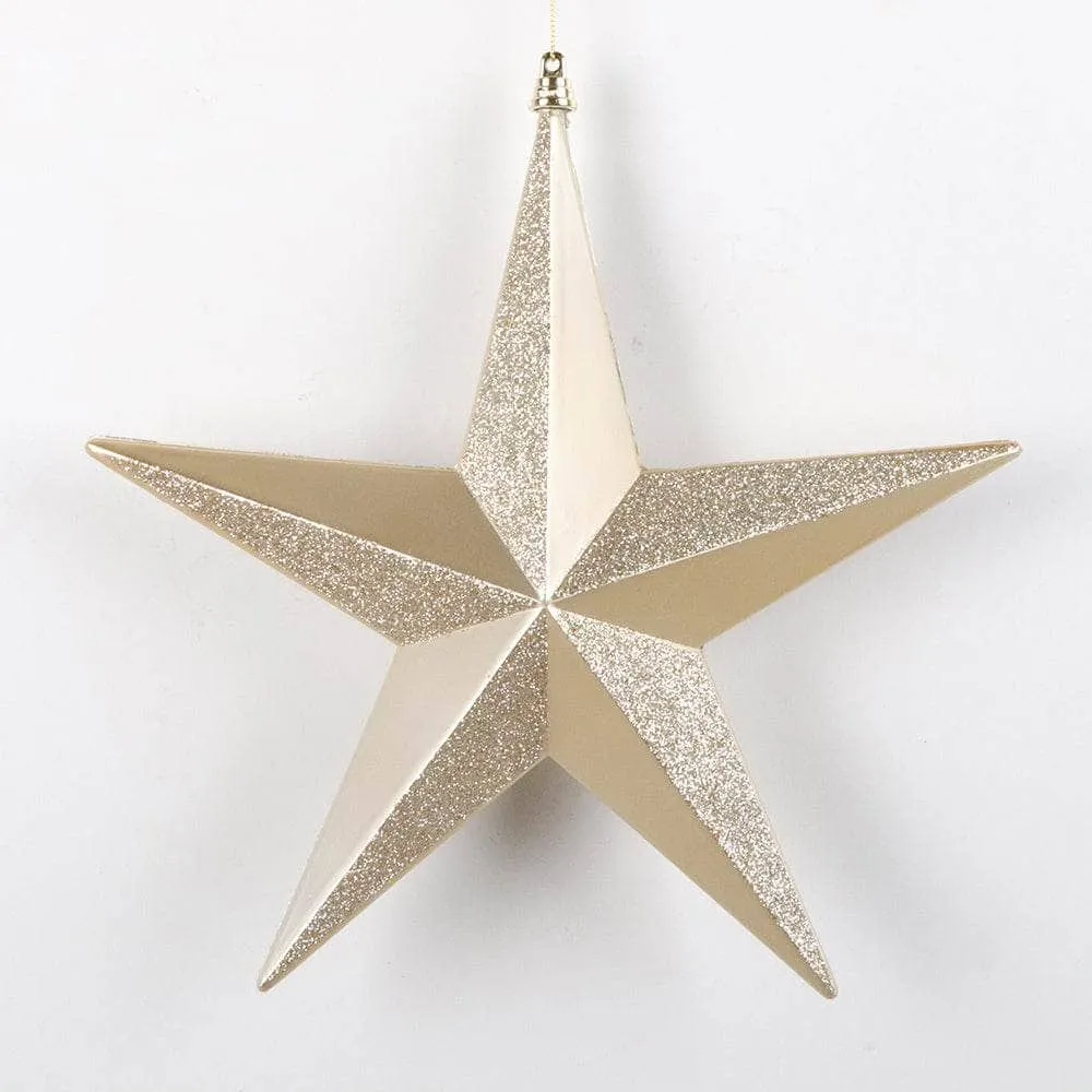 Champagne Star Christmas Decoration - 12"