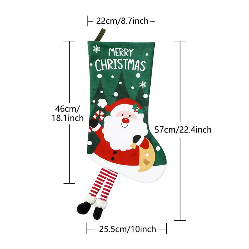 Christmas Hanging Stocking Large Gift Bag Santa Socks Holiday Tree Decorations New Year Decoration