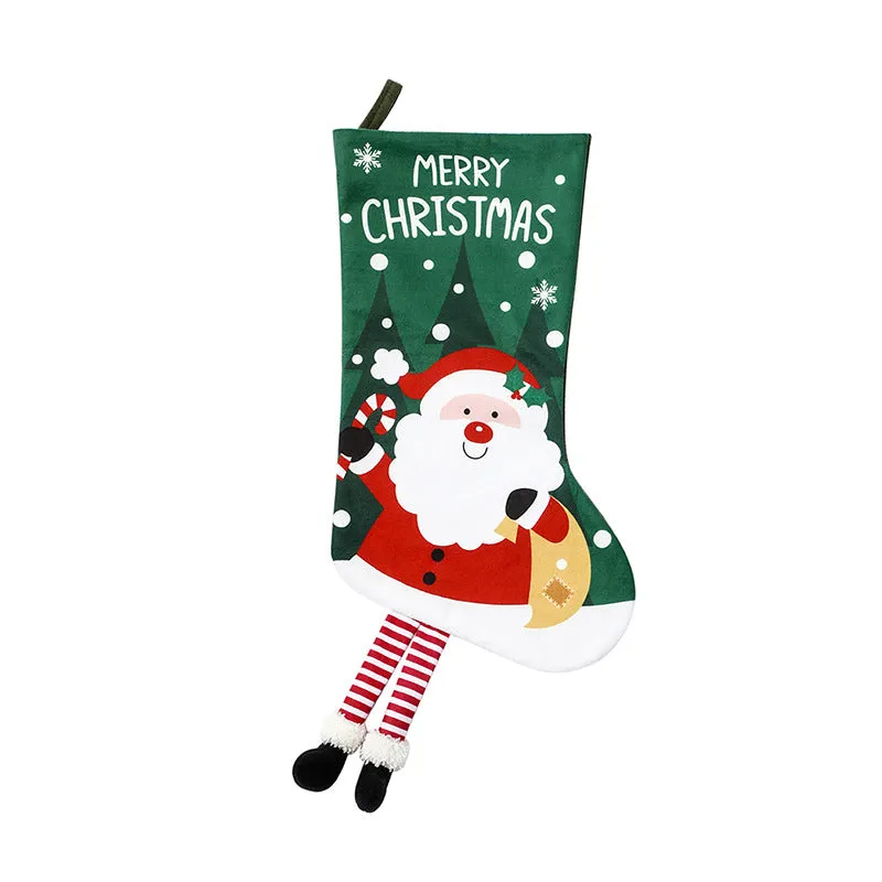 Christmas Hanging Stocking Large Gift Bag Santa Socks Holiday Tree Decorations New Year Decoration