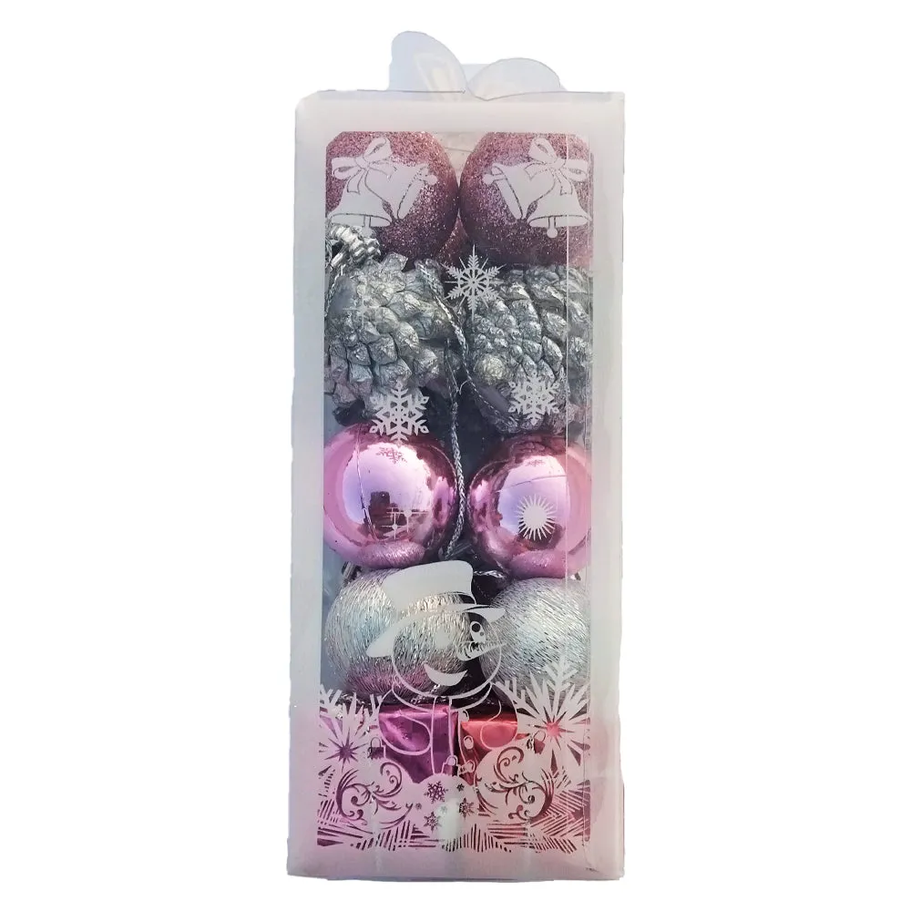 Christmas Pink Ornaments For Hanging - Pack of 20