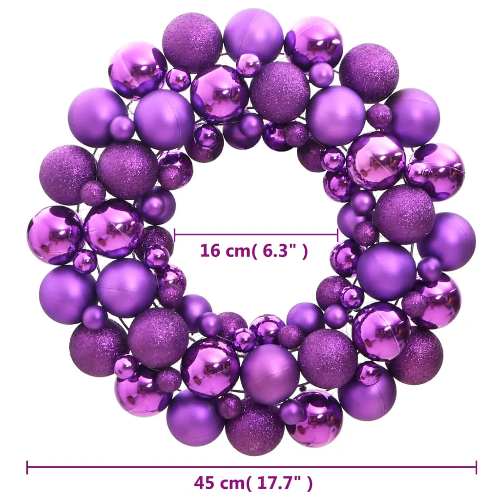 Christmas Wreath Purple 45 cm Polystyrene