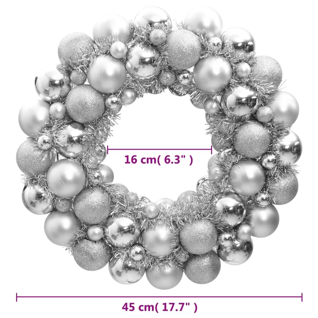 Christmas Wreath Silver 45 cm Polystyrene