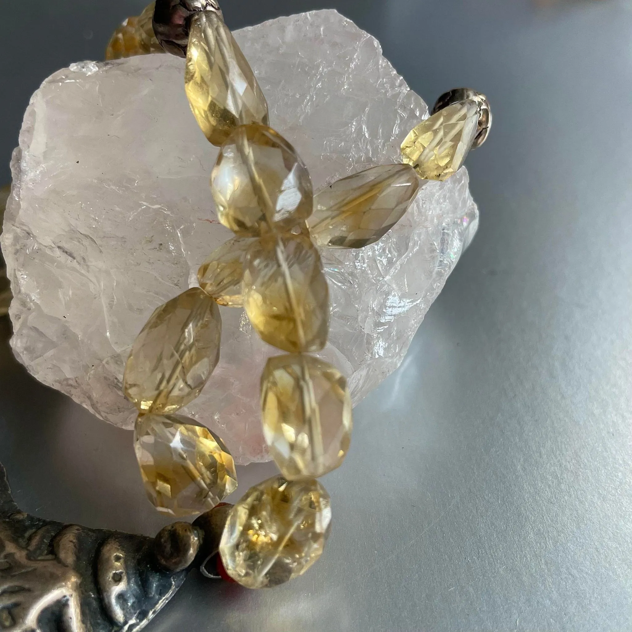 Citrine Necklace With Ganesha