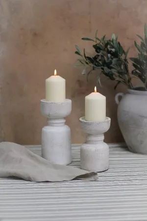 Earthenware Aged Beige Terracotta Candleholder