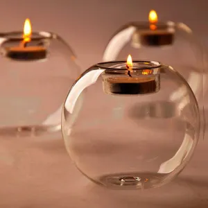 European Elegant Crystal Glass Candle Holder